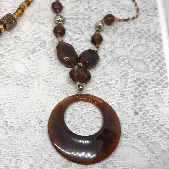 CURATED bundle 90's boho festival necklaces layered look free spirit earthy tone - Picture 5 of 6